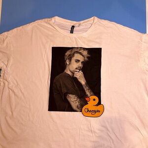 Graphic Tee with Portrait and Duck Design